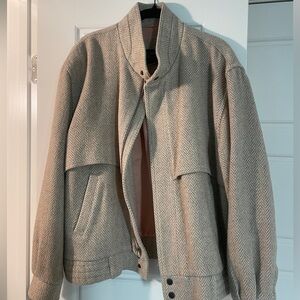 Members only neutral toned herringbone lined jackets